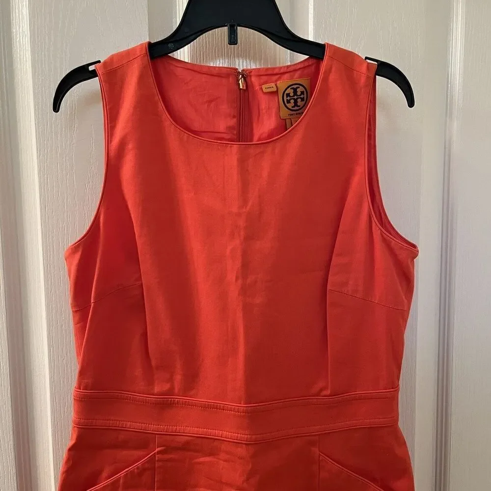 Tory Burch Meryl Sheath Sleeveless Dress Orange Women's Size 6 NWOT